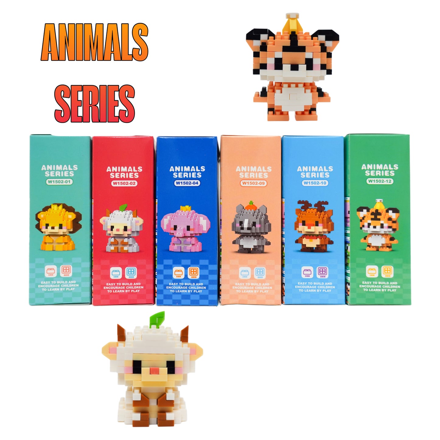 LELEBROTHER Animals Building Blocks Set - 6 Pack