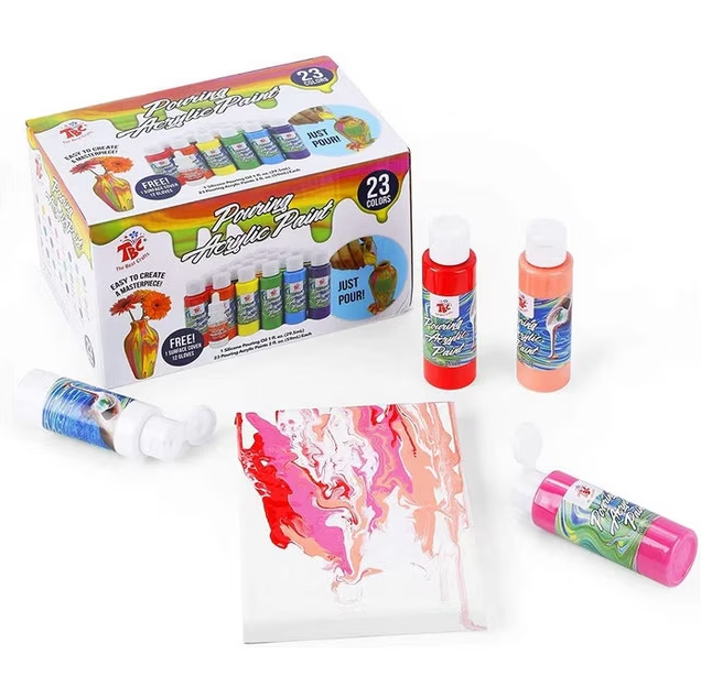 WINSONS 23-Color Pouring Acrylic Paint Set - Liquid Art Paints