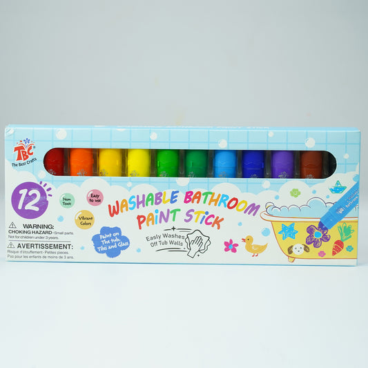 TBC The Best Crafts Non-Toxic bathtub crayons washable & bath 12 Colors paint sticks for kids,Vibrant Color Bathtub Art Toys Gifts for Kids(12 Colors)