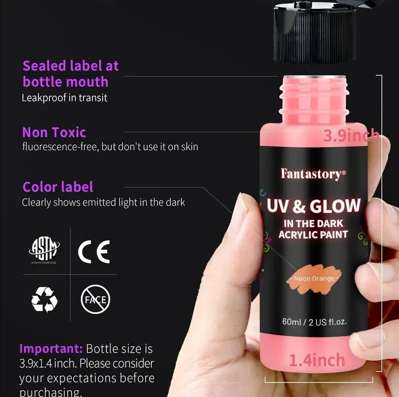 WINSONS NEON UV GLOW 10 Acrylic Paints