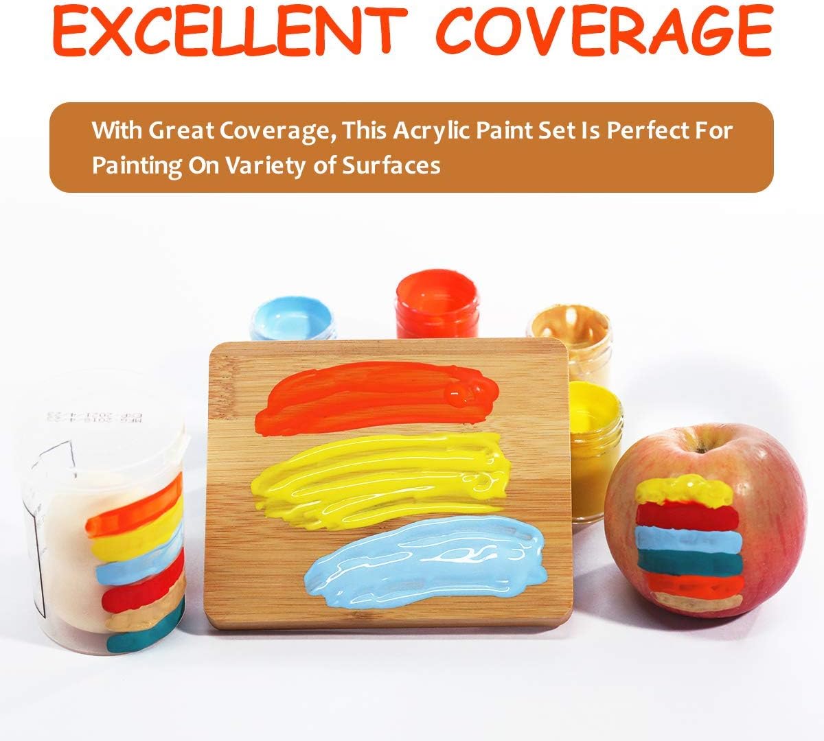 TBC The Best Crafts 24-Color Acrylic Paint Jar Set, Vibrant Educational Grade Arts & Crafts Supplies for Kids, Adults & Professionals
