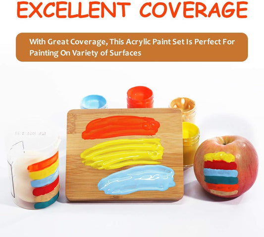 TBC The Best Crafts 24 Color Acrylic Paint Jar Set, Vibrant Educational Grade Arts & Crafts Supplies for Kids, Adults & Professionals