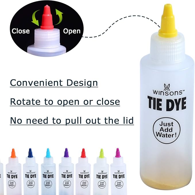 WINSONS Tie Dye Kit 8 Colors Non Toxic Permanent Fabric Dye Art Set for Kids