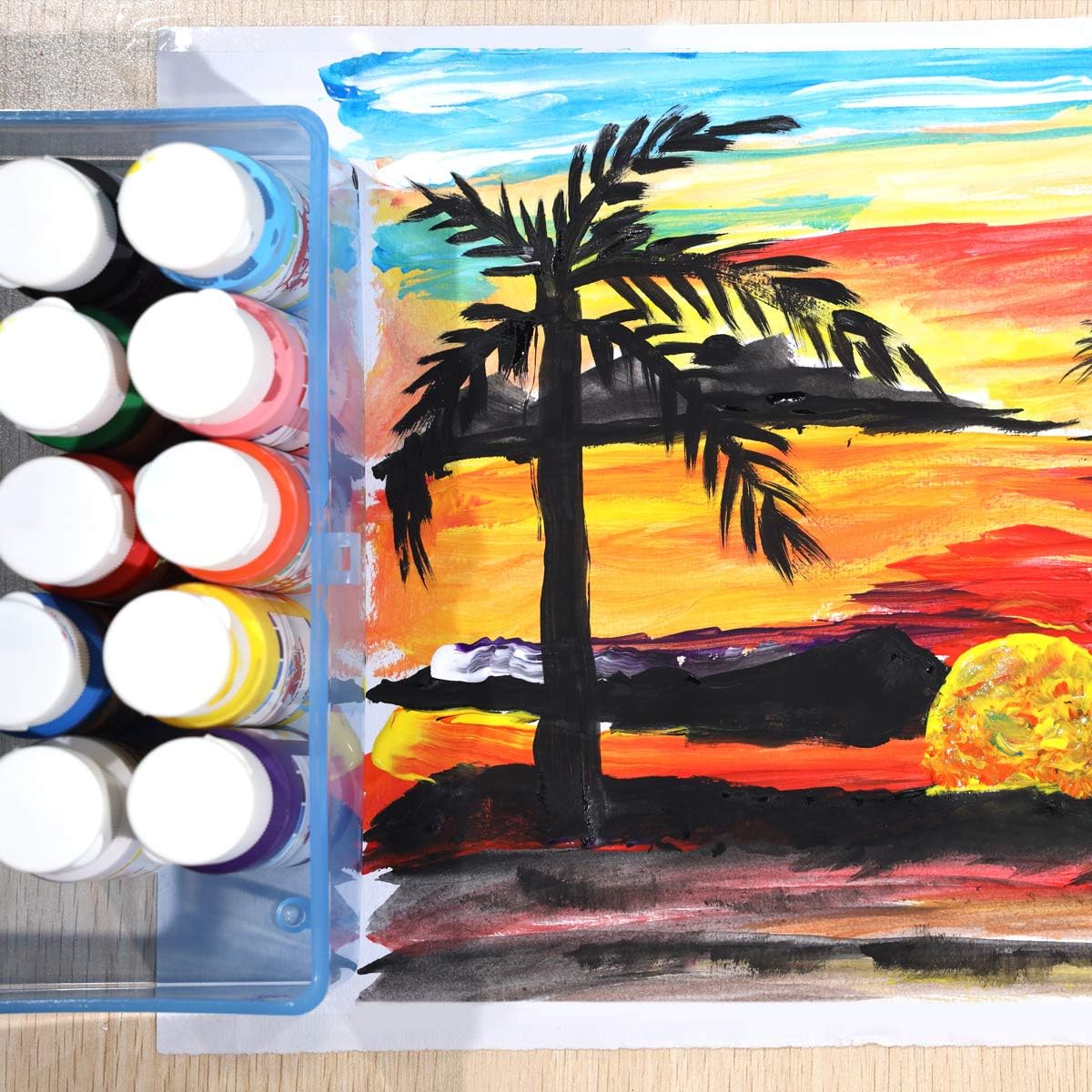 COMBO - Premium Value Pack Canvas Panel with Acrylic Paints Carry Kit