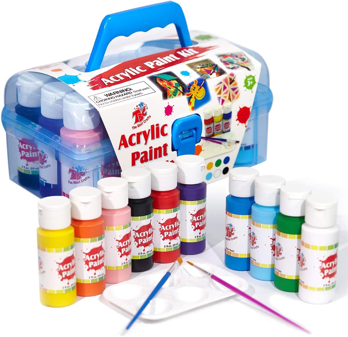 COMBO - Premium Value Pack Canvas Panel with Acrylic Paints Carry Kit