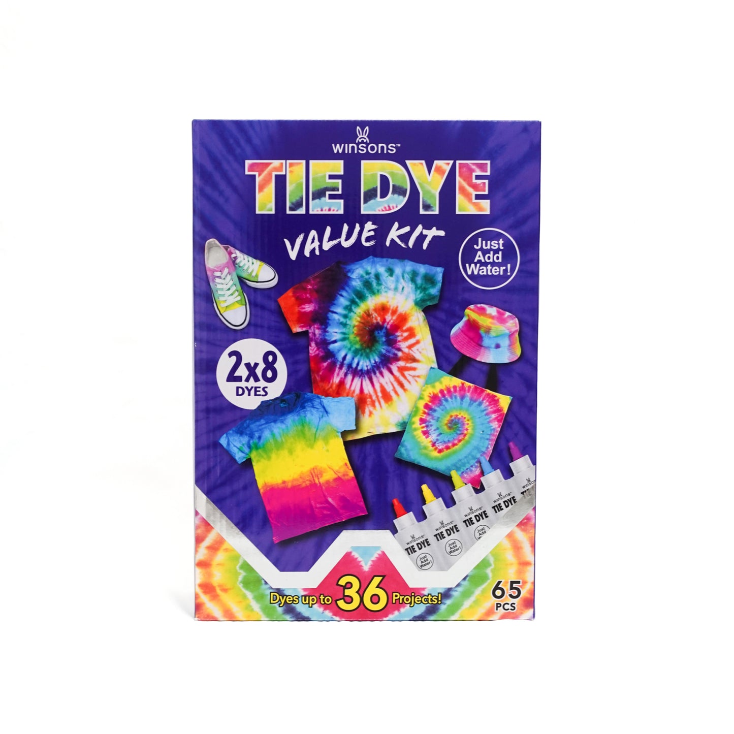 WINSONS Tie Dye Kit 8 Colors Non Toxic Permanent Fabric Dye Art Set for Kids