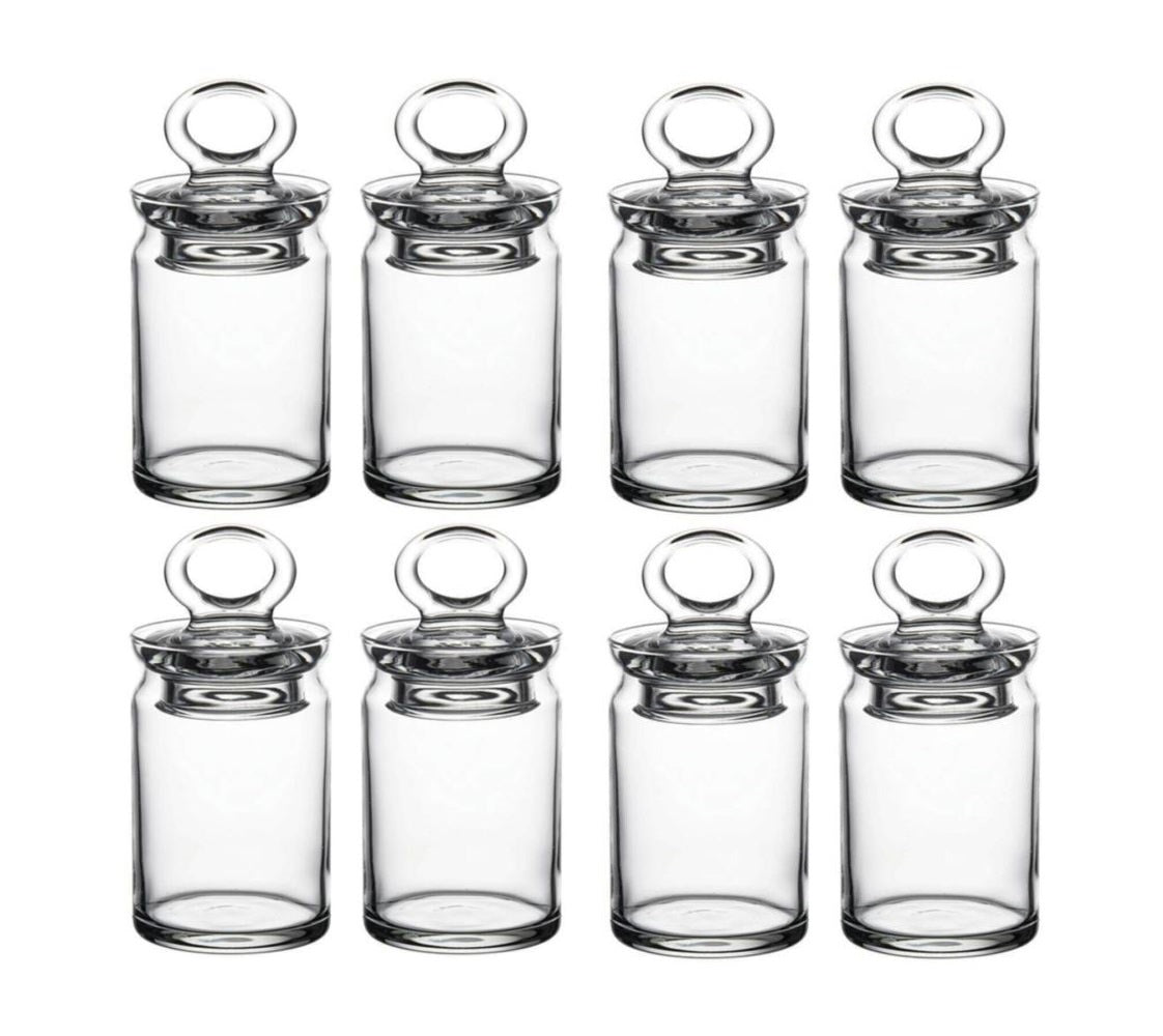 Pasabahce Kitchen Covered Jar 8oz Glass Storage Container with Lid for Kitchen Organization