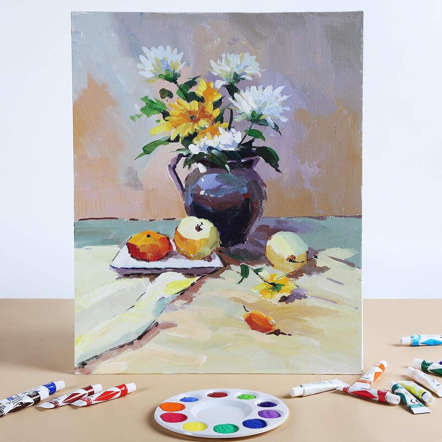 COMBO - Premium Value Pack Canvas Panel with Acrylic Paints Carry Kit