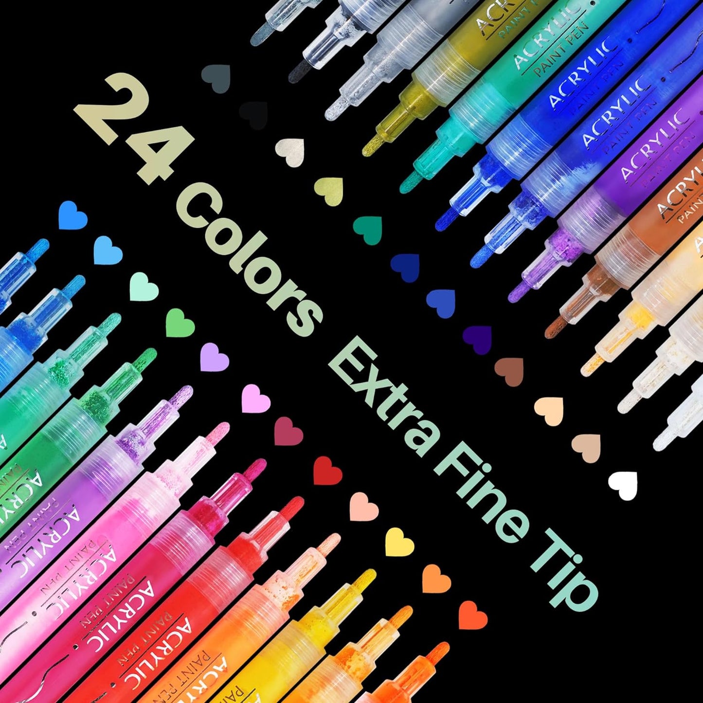 WINSONS Acrylic Paint Pens, Water-Based Markers for Rock, Glass, Fabric, Halloween Pumpkins & More