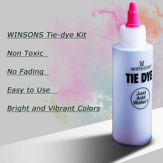 WINSONS Permanent Fabric Tie Dye Kit 12 Colors, 96pcs, for DIY Creations and Customization