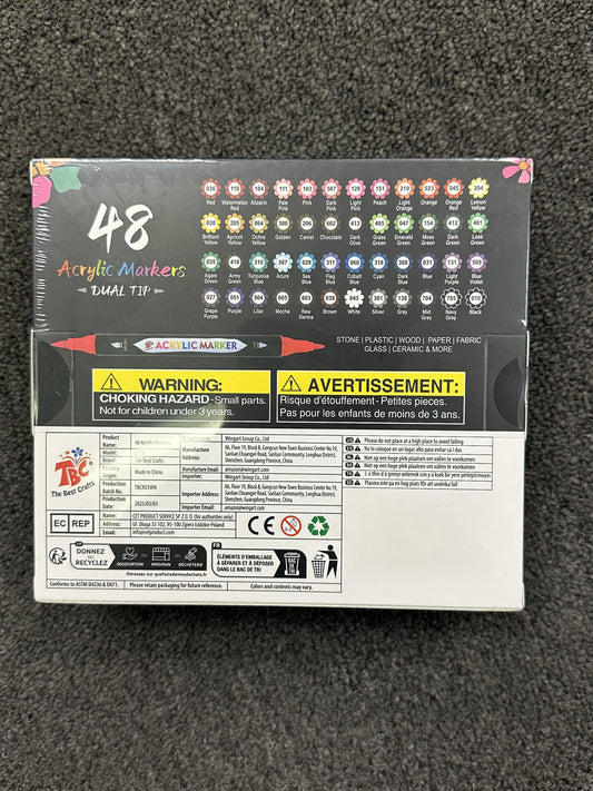 TBC The Best Crafts Dual Tip Acrylic Markers Premium Multi-Surface Paint Pens