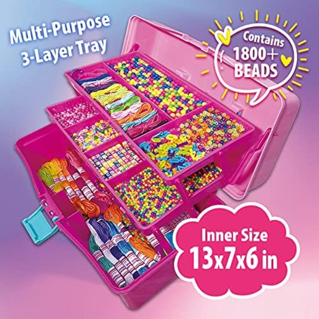 TBC The Best Crafts DIY Beads Jewelry Set – Creative Crafting Kit for Kids with Assorted Beads and Accessories