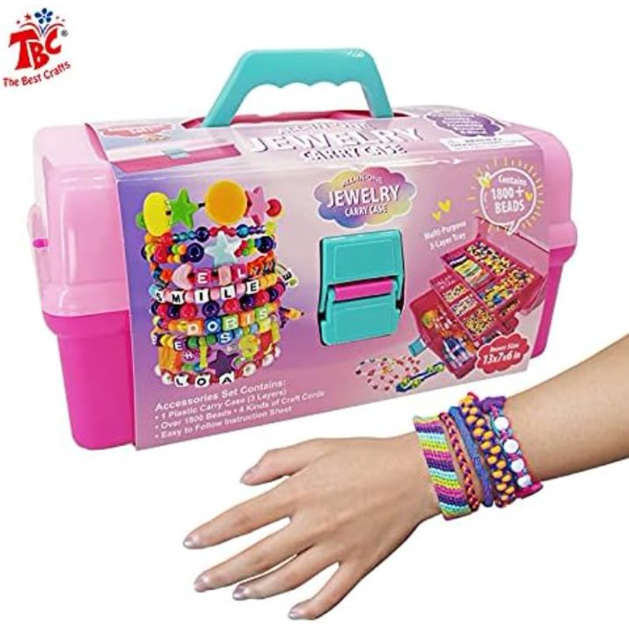 TBC The Best Crafts DIY Beads Jewelry Set – Creative Crafting Kit for Kids with Assorted Beads and Accessories