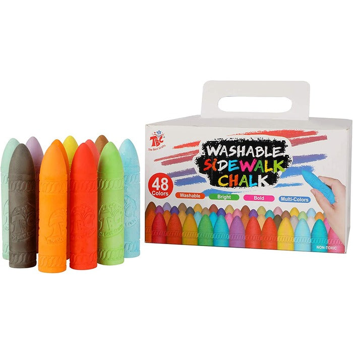 TBC The Best Crafts Washable Sidewalk Artist Chalk Set for Outdoor