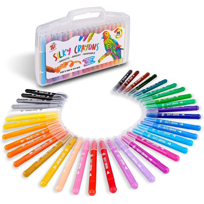 Colorful 24 Colors Crayons for Kids - Non Toxic Washable Twistable Crayons  for Children Coloring - Gel Crayon-Pastel-Watercolor Effect - Ideal for