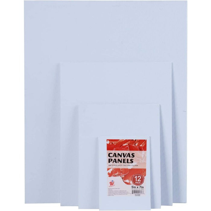 TBC The Best Crafts TBC Blank Canvas for Painting 12pcs A5 Artist Canvases Frame Drawing Board Panels 100% Cotton Acid Free Professional Art Canvases