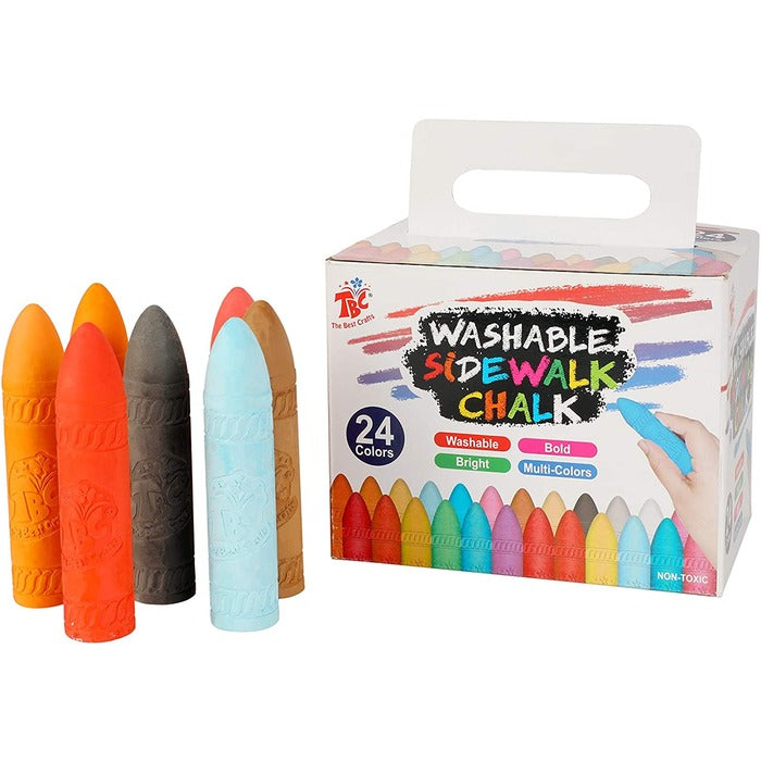 TBC The Best Crafts Washable Sidewalk Artist Chalk Set for Outdoor