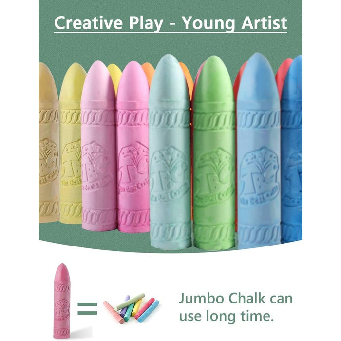 TBC The Best Crafts Washable Sidewalk Artist Chalk Set for Outdoor