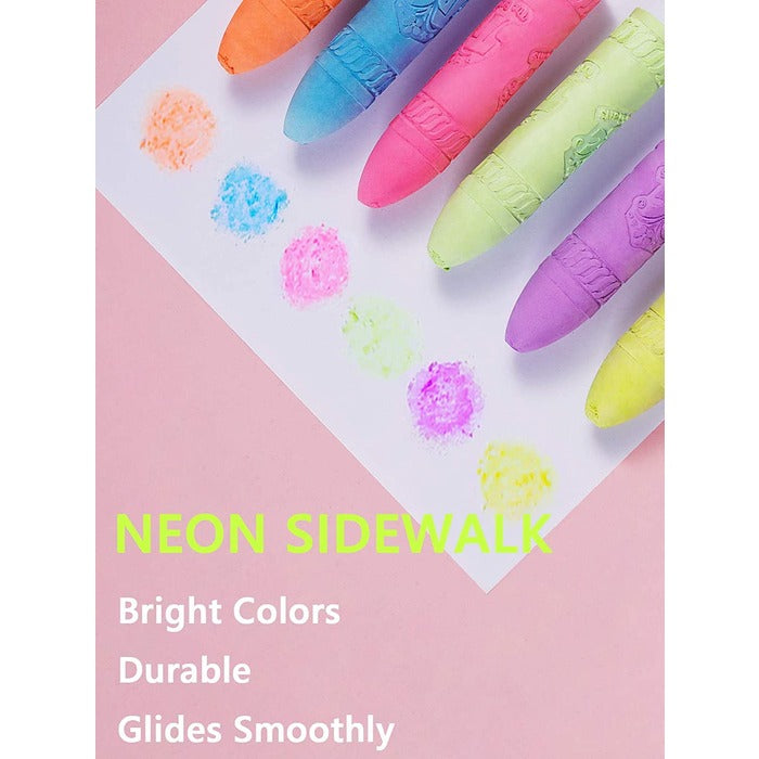 TBC The Best Crafts 6-Color Washable Sidewalk Chalk Set for Outdoor Play, Playground & Creative Art Activities