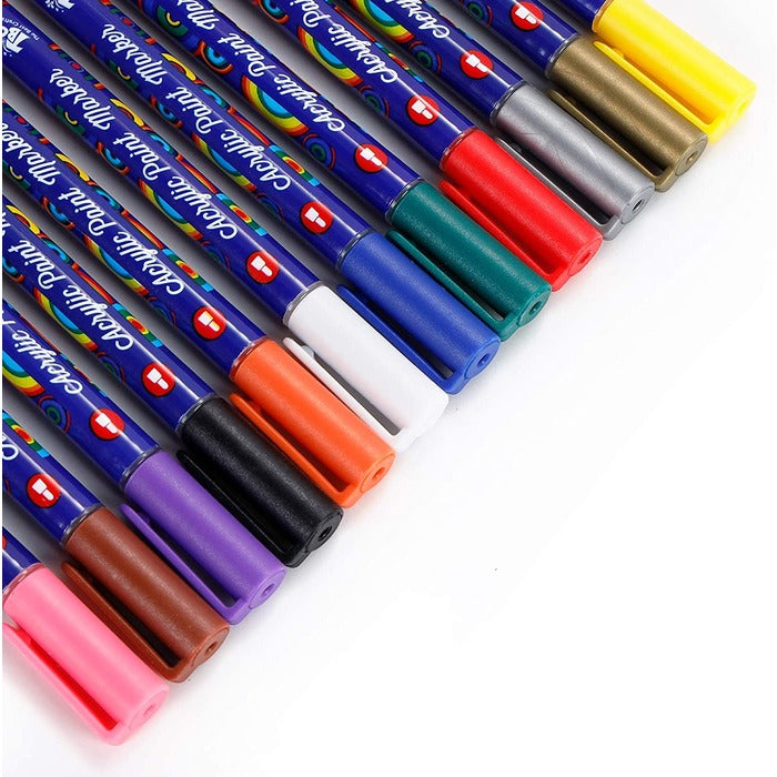 TBC The Best Crafts 12 Color Acrylic Paint Markers, Quick-Dry Fine Tip Set