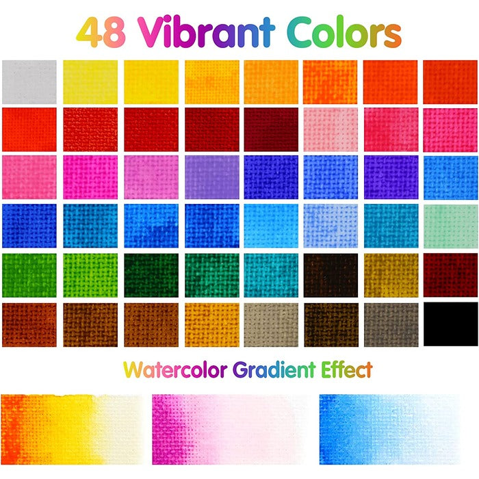 TBC The Best Crafts Watercolor Paint Set with Palette & Bonus Brush, Premium Solid Watercolor Cakes for Kids & Students