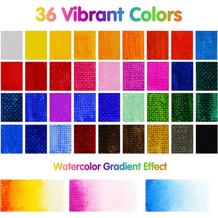 TBC The Best Crafts Watercolor Paint Set with Palette & Bonus Brush, Premium Solid Watercolor Cakes for Kids & Students