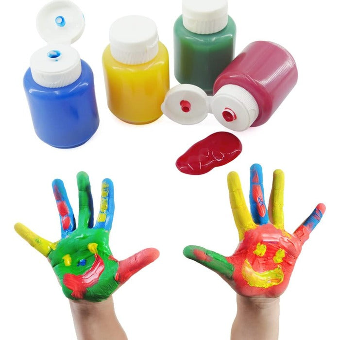 44-Pieces Washable Painting Set with 3 Brushes and Sponge Roller
