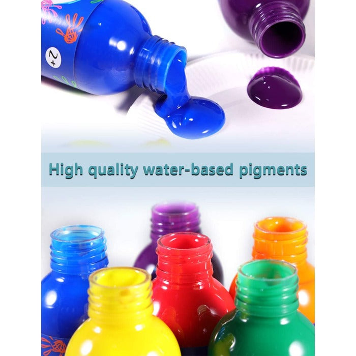 TBC The Best Crafts 6 Colors Washable Toddler Finger Paint Set