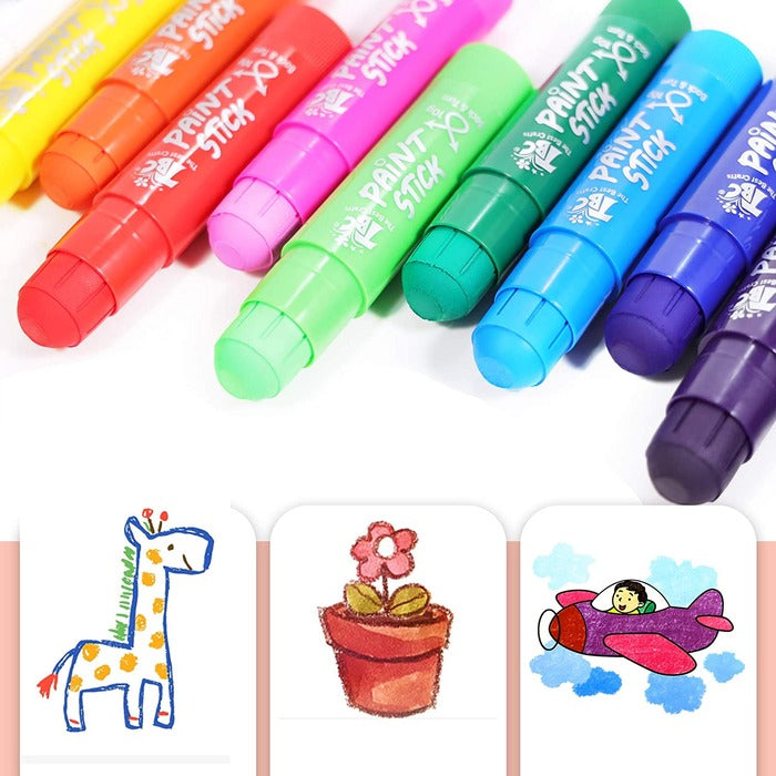 TBC The Best Crafts Paint Sticks, 12 Classic Colors, Washable & Non-Toxic Tempera Paint for Kids & Students