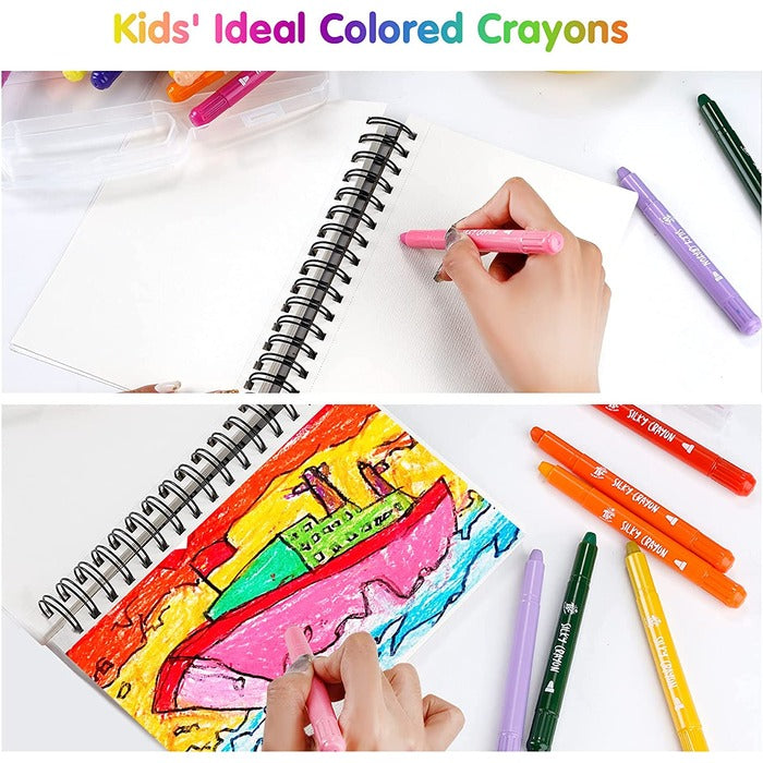 TBC The Best Crafts 36 Colors Silky Gel Crayons Set, 3-in-1 Smooth Bolder Crayons