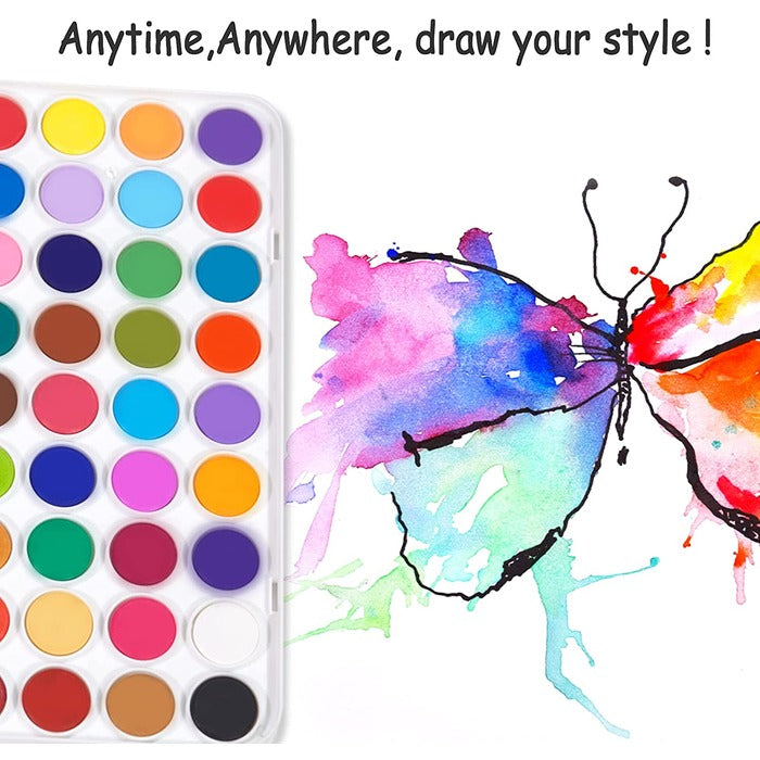 36 Colors Watercolor Paint Set with a Bonus Brush and Palette
