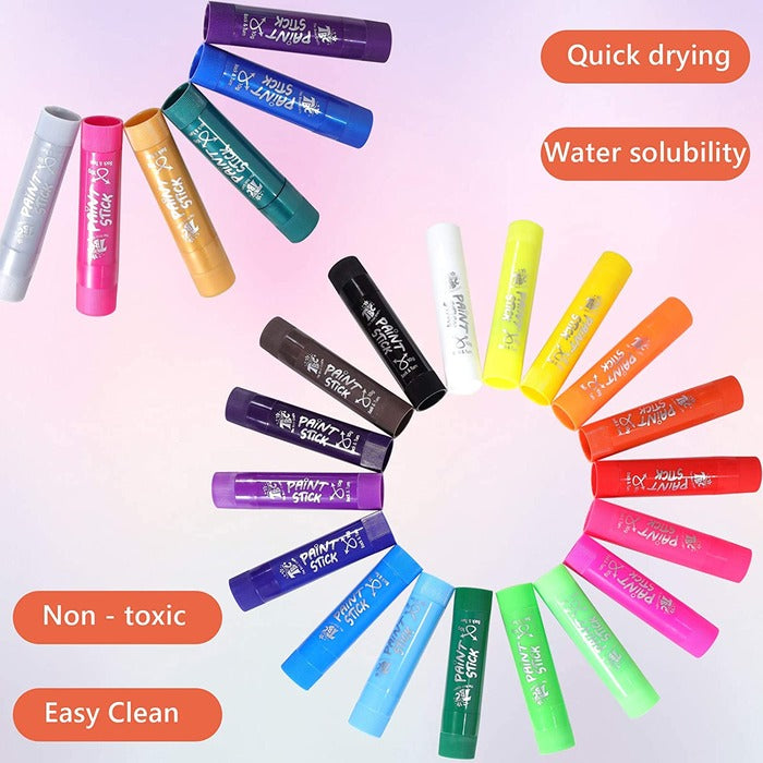 TBC The Best Crafts Paint Sticks, 12 Classic Colors, Washable & Non-Toxic Tempera Paint for Kids & Students