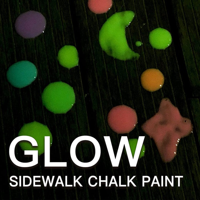 TBC The Best Crafts Sidewalk Chalk Paint Set with 2 Sponge Rollers, Non-Toxic Glow in the Dark Kit for Street & Playground