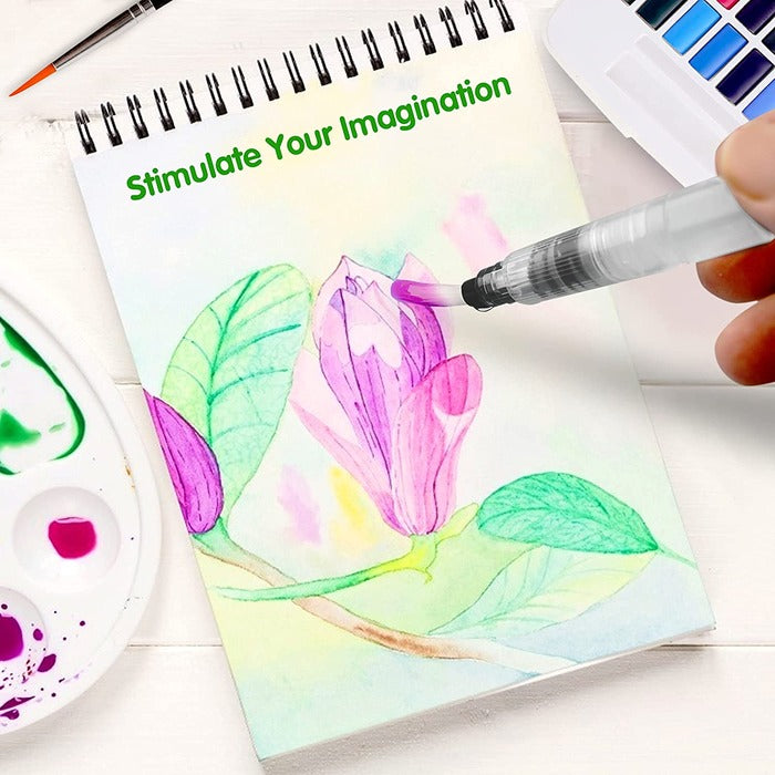 TBC The Best Crafts Watercolor Paint Set with Palette & Bonus Brush, Premium Solid Watercolor Cakes for Kids & Students