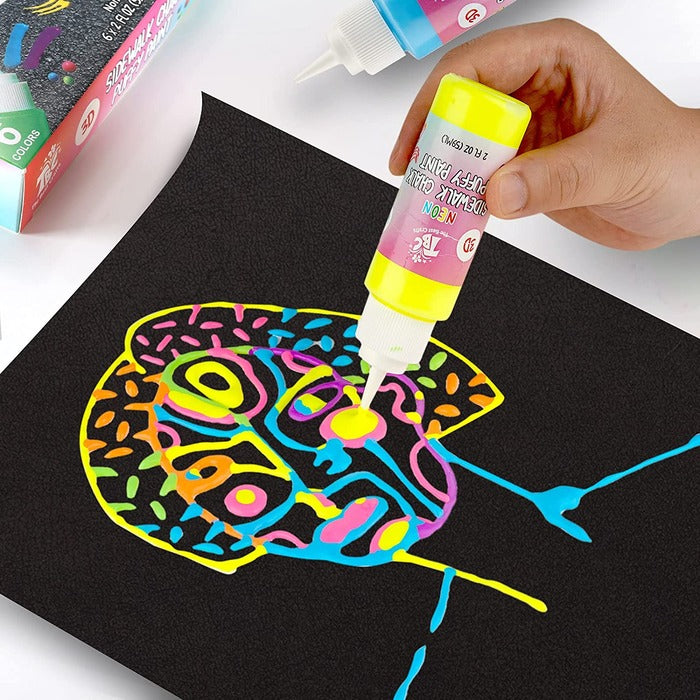 TBC The Best Crafts 3D Sidewalk Chalk, 6 Washable & Non-Toxic Colors for Kids' Outdoor Pavement & Art Projects