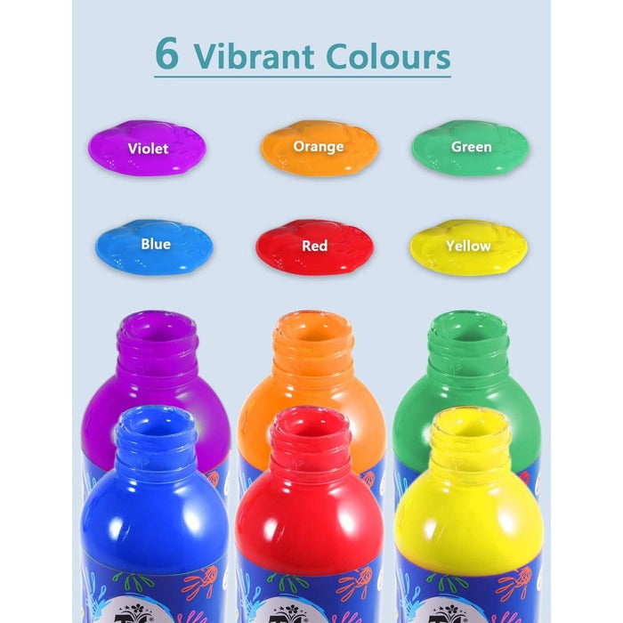 TBC The Best Crafts 6 Colors Washable Toddler Finger Paint Set