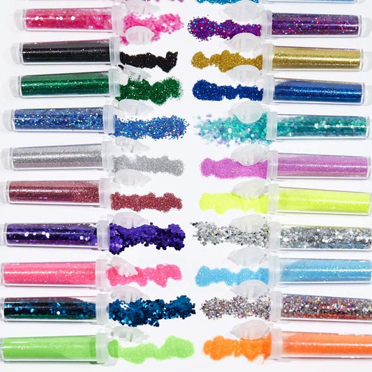 TBC The Best Crafts 30 Glitter Shaker Jar Set (7g Each)