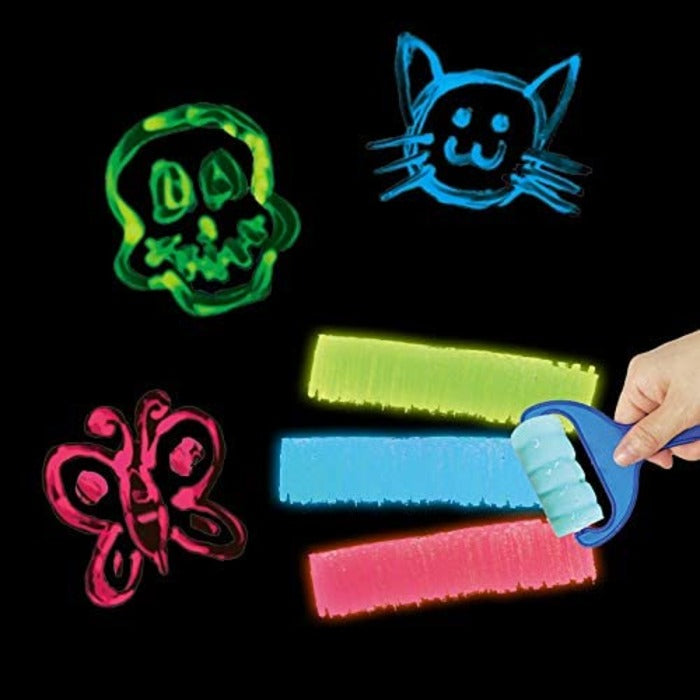 TBC The Best Crafts Sidewalk Chalk Paint Set with 2 Sponge Rollers, Non-Toxic Glow in the Dark Kit for Street & Playground