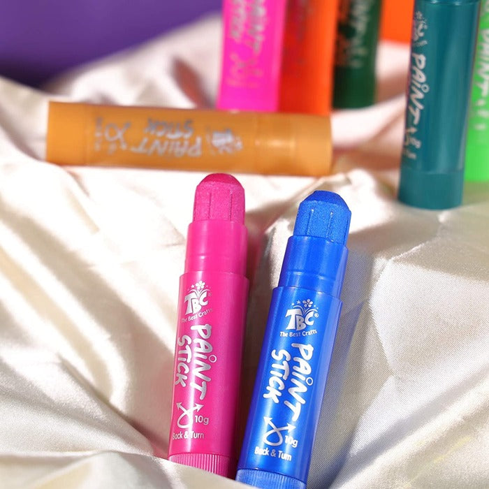 TBC The Best Crafts Paint Sticks, 12 Classic Colors, Washable & Non-Toxic Tempera Paint for Kids & Students