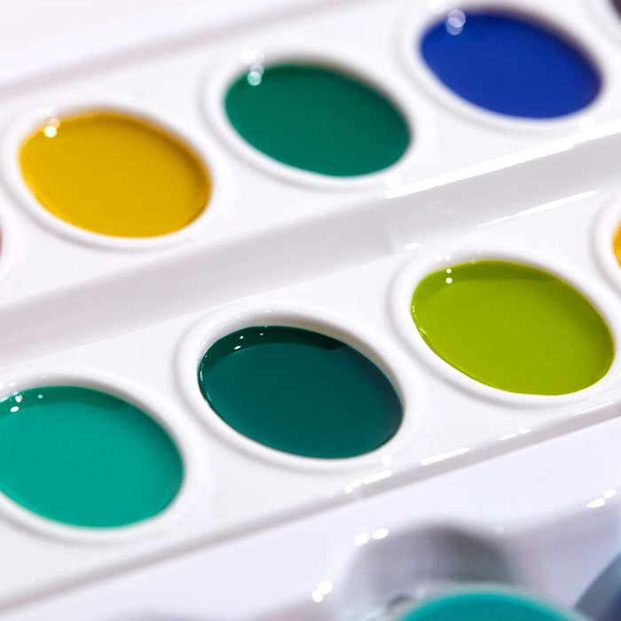 44-Pieces Washable Painting Set with 3 Brushes and Sponge Roller
