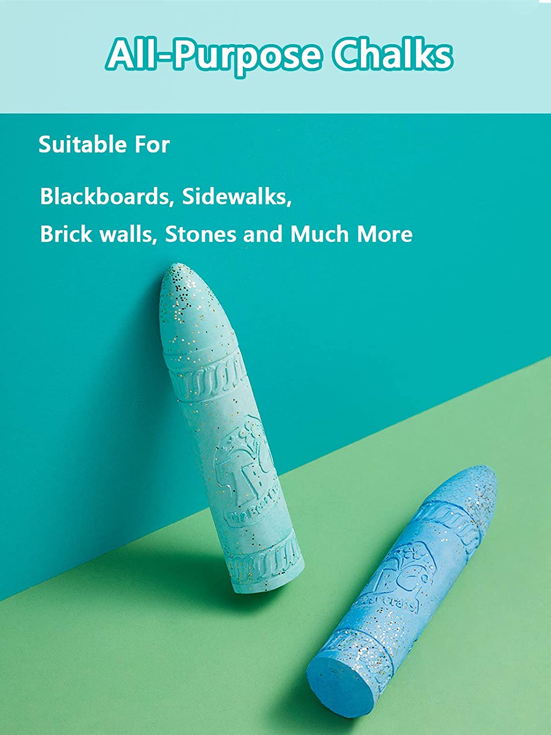 TBC The Best Crafts 6-Color Washable Sidewalk Chalk Set for Outdoor Play, Playground & Creative Art Activities