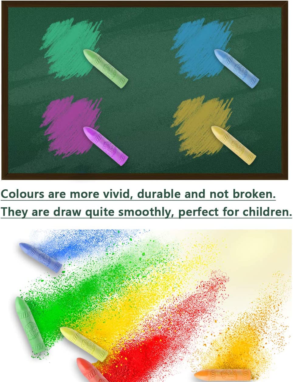 TBC The Best Crafts Washable Sidewalk Artist Chalk Set for Outdoor