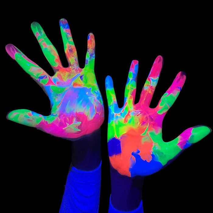 8-Color Glow in The Dark Neon Paint Set (0.74 fl. oz./22 mL Each) for Art & Craft Projects