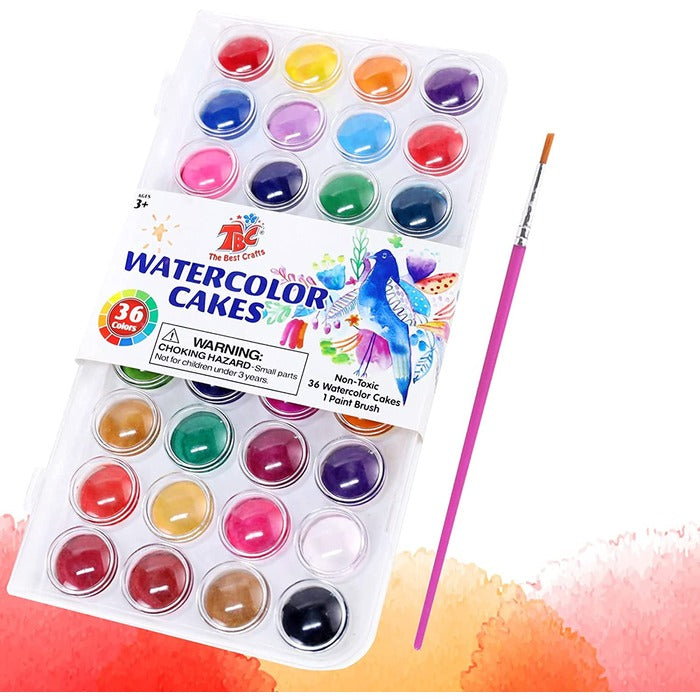 36 Colors Watercolor Paint Set with a Bonus Brush and Palette