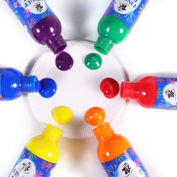 TBC The Best Crafts 6 Colors Washable Toddler Finger Paint Set