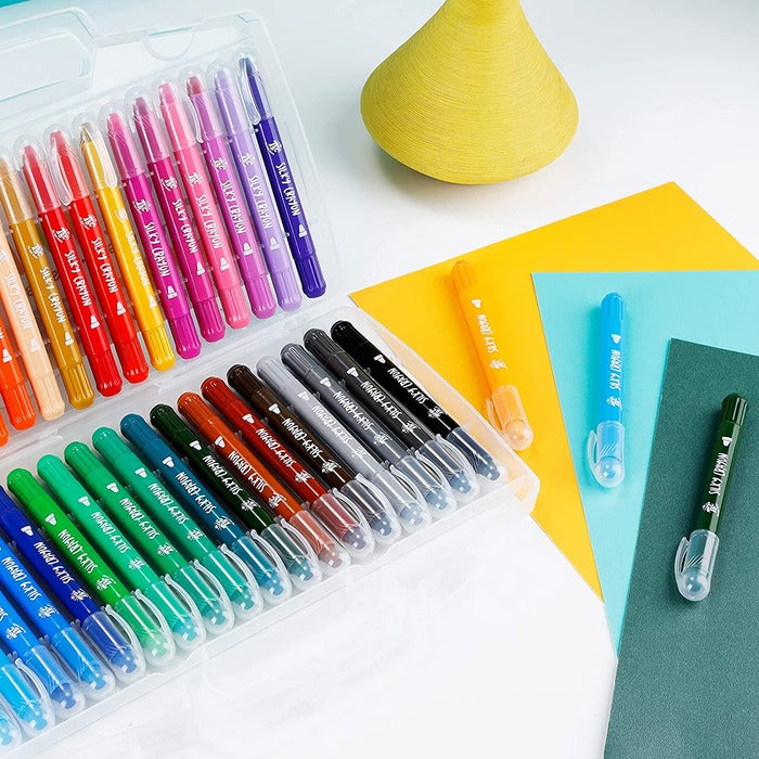 TBC The Best Crafts 36 Colors Silky Gel Crayons Set, 3-in-1 Smooth Bolder Crayons
