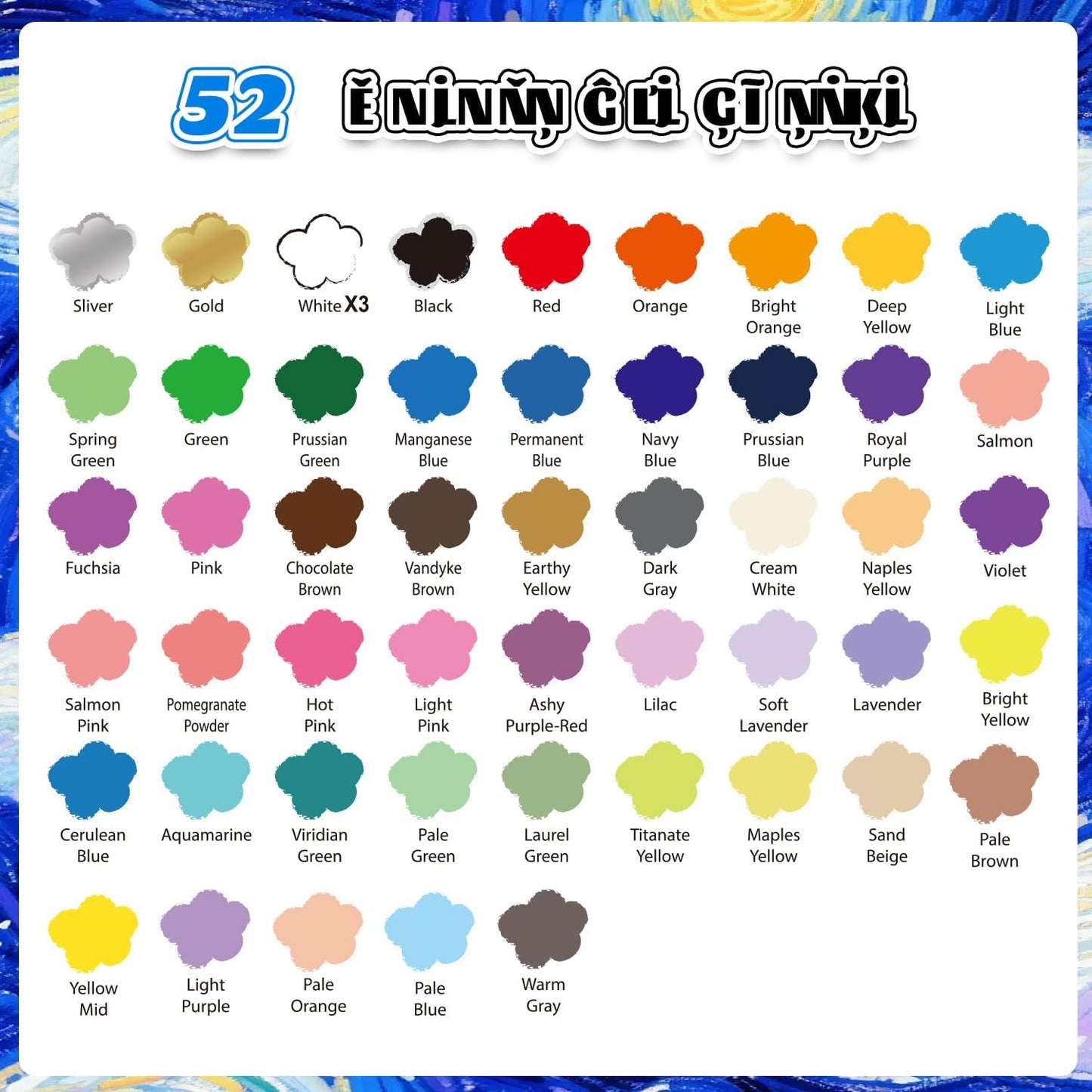 52 Colors Oil Pastels Soft Drawing Set for Artists Adults