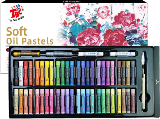 52 Colors Oil Pastels Soft Drawing Set for Artists Adults