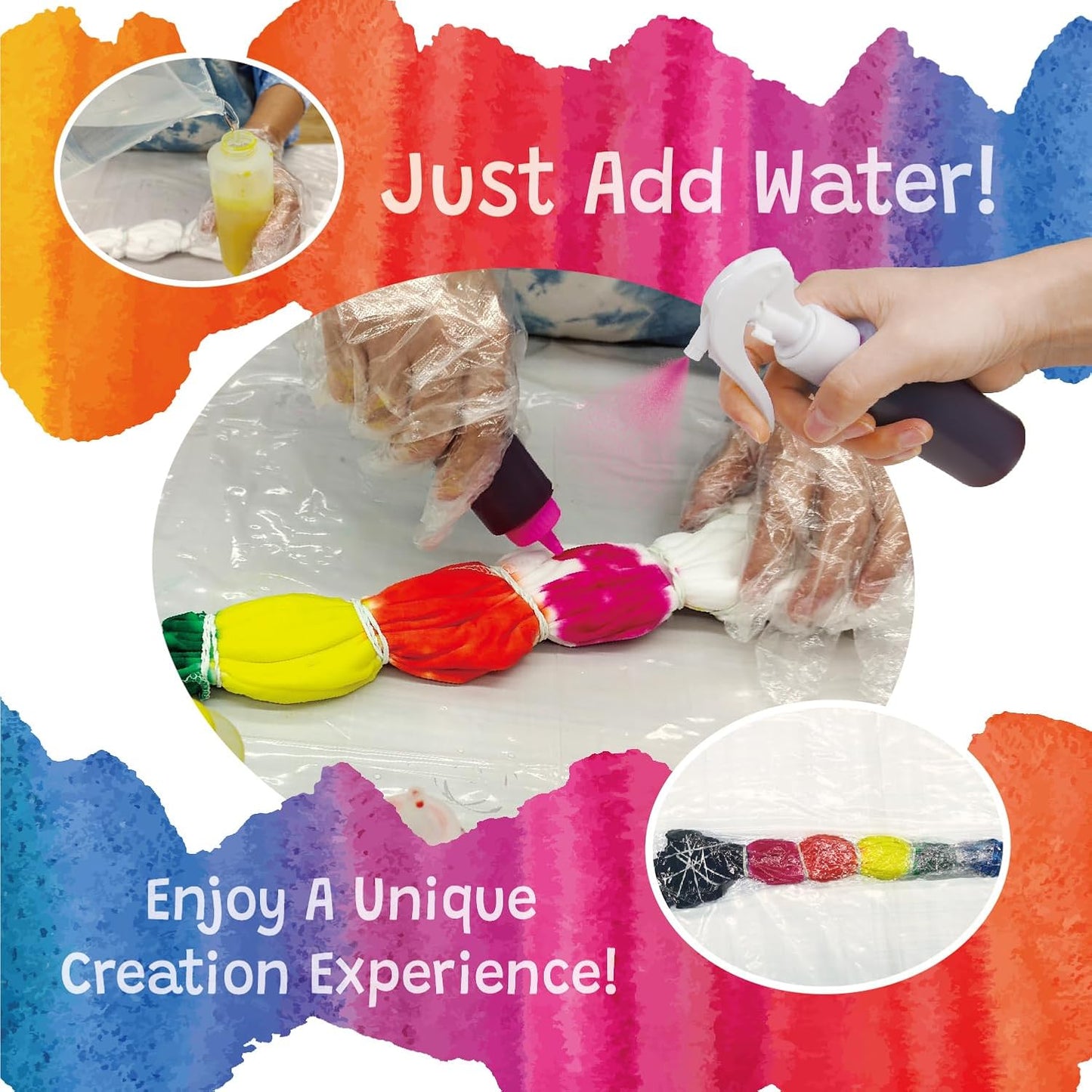 Art+soul 18 Colors Tie Dye Kit with Bonus Tie Dye Powder Refiils Packs,DIY Fabric Dyeing Kit Includes Rubber Bands, Gloves, Guide Book Perfect for Arts & Crafts, Family Party, Birthday Gifts
