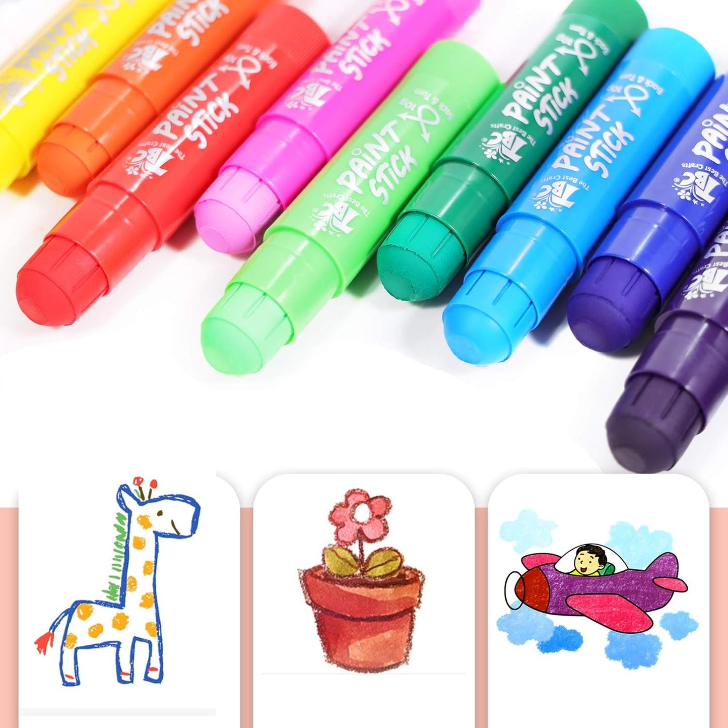 Paint Sticks for Children Pack of 12 Washable Toddler Tempera Painting Sticker Non-Toxic for Teens Boys Girls Adults Painting on Paper Wood Glass Ceramic Canvas